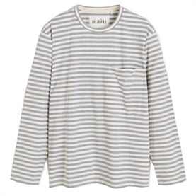 Aiayu Circular Long Sleeve II T-shirt, Mix Grey Melange